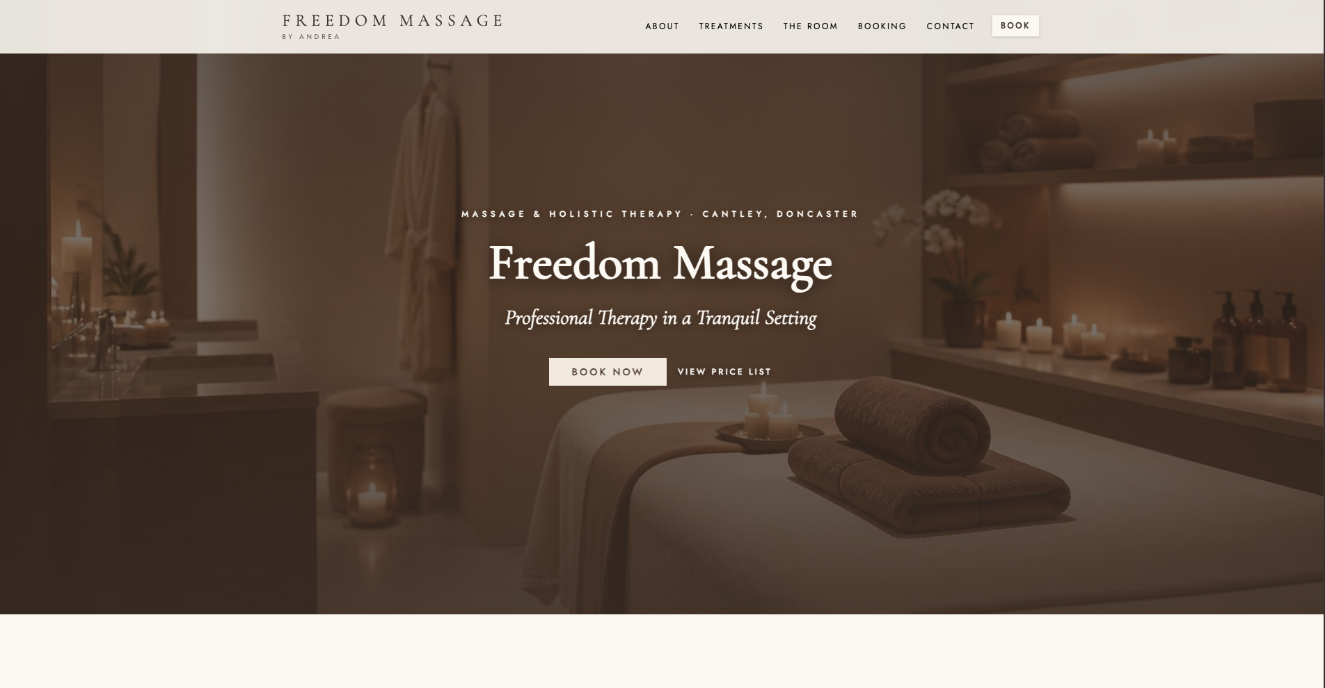 Massage therapist website preview
