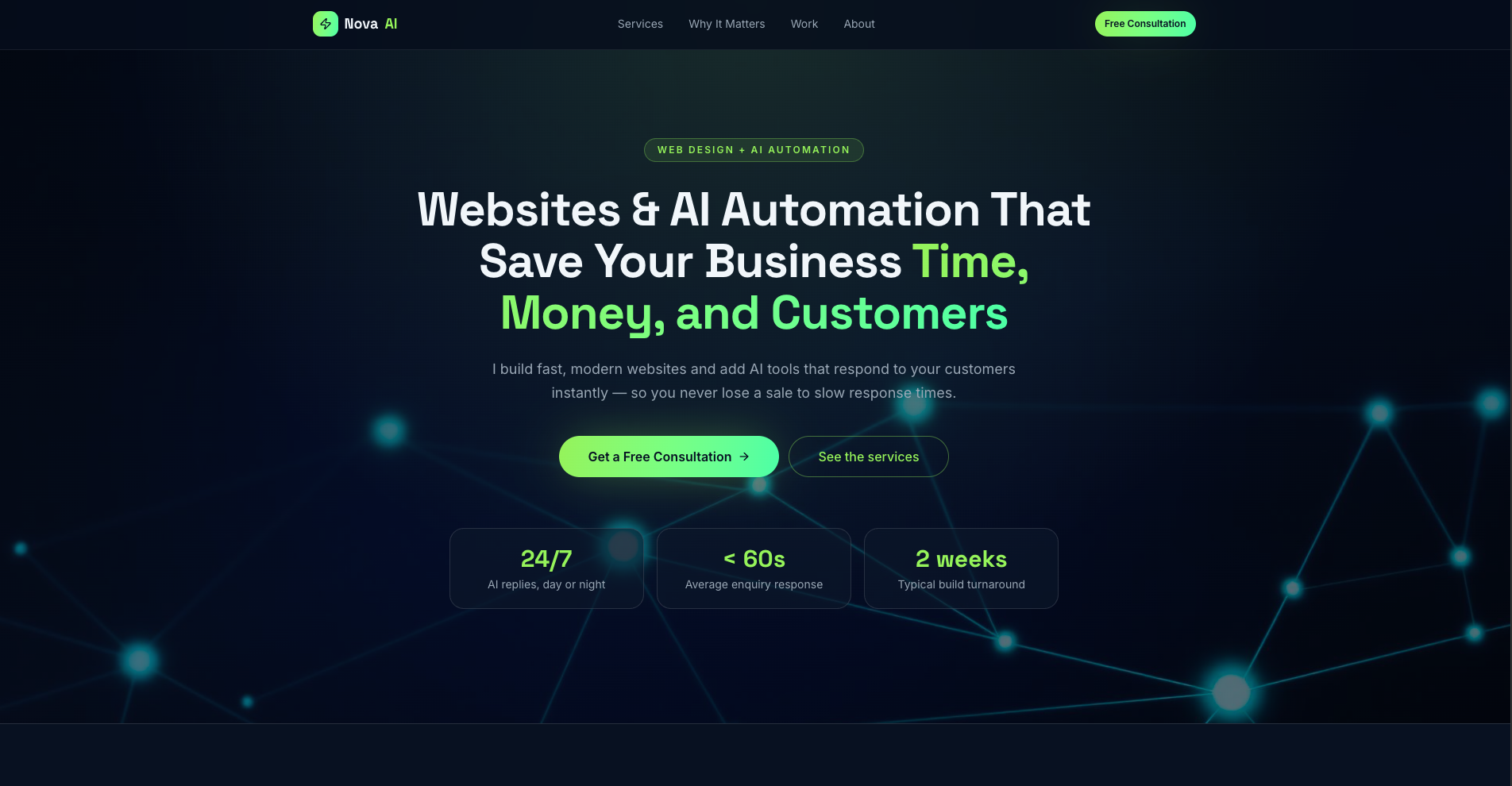 Web design & AI automation website preview